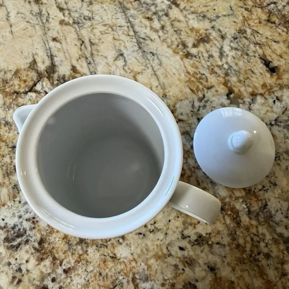 Crate & Barrel Neighborhood Kathleen Wills White Porcelain Individual Teapot